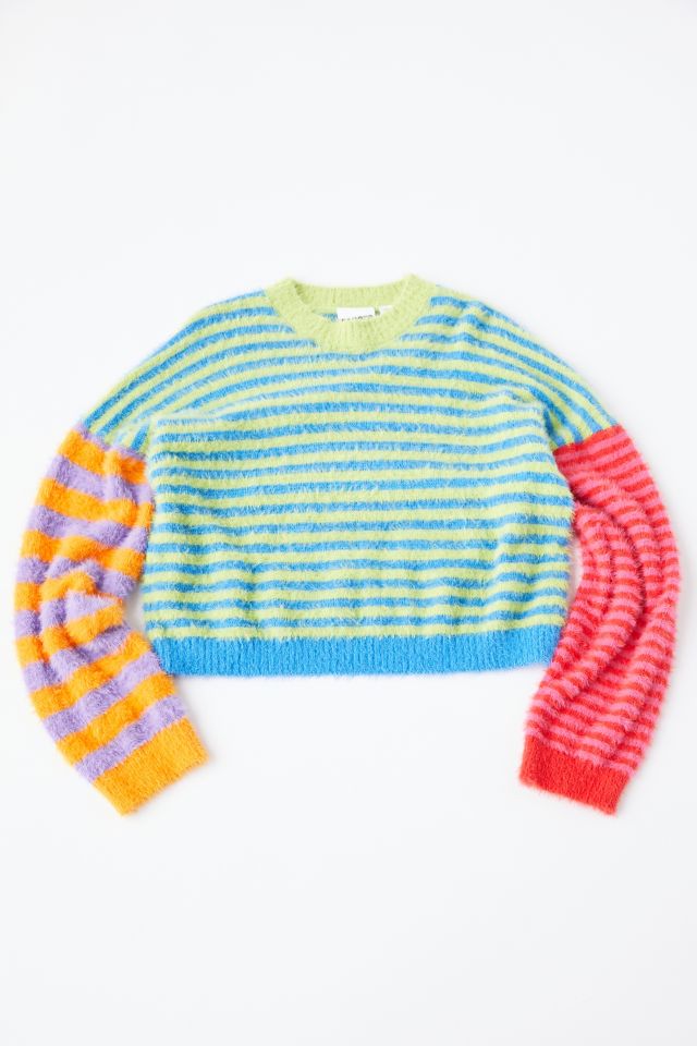 The Ragged Priest Fuzzy Mixed Stripe Sweater #3