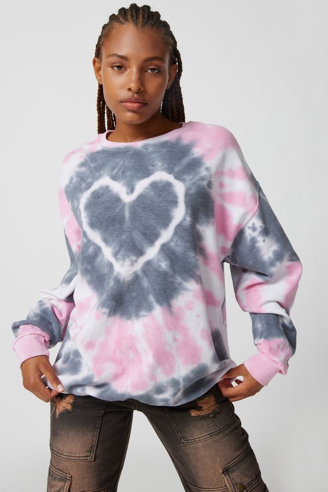 Urban Outfitters Redone Space Dye Cardigan Heart Tie Dye Sweater Urban  Outfitters Tie Dye Sweatshirts Urban