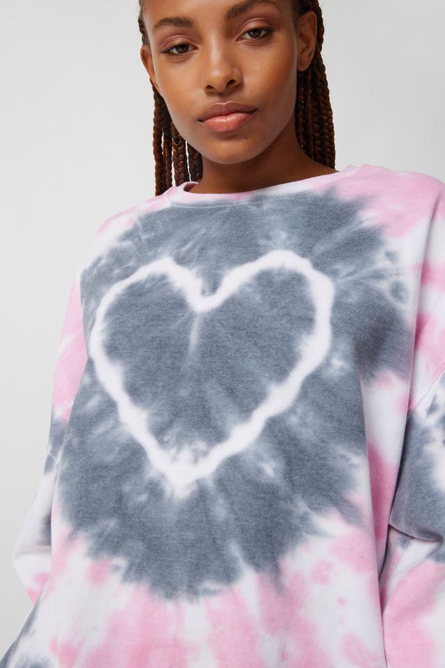 Urban Renewal Remade Heart Tie-Dye Crew Neck Sweatshirt | Urban Outfitters  Canada