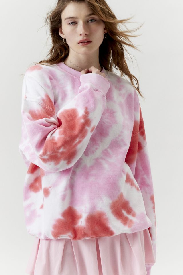 Urban Renewal Remade Heart Tie-Dye Crew Neck Sweatshirt