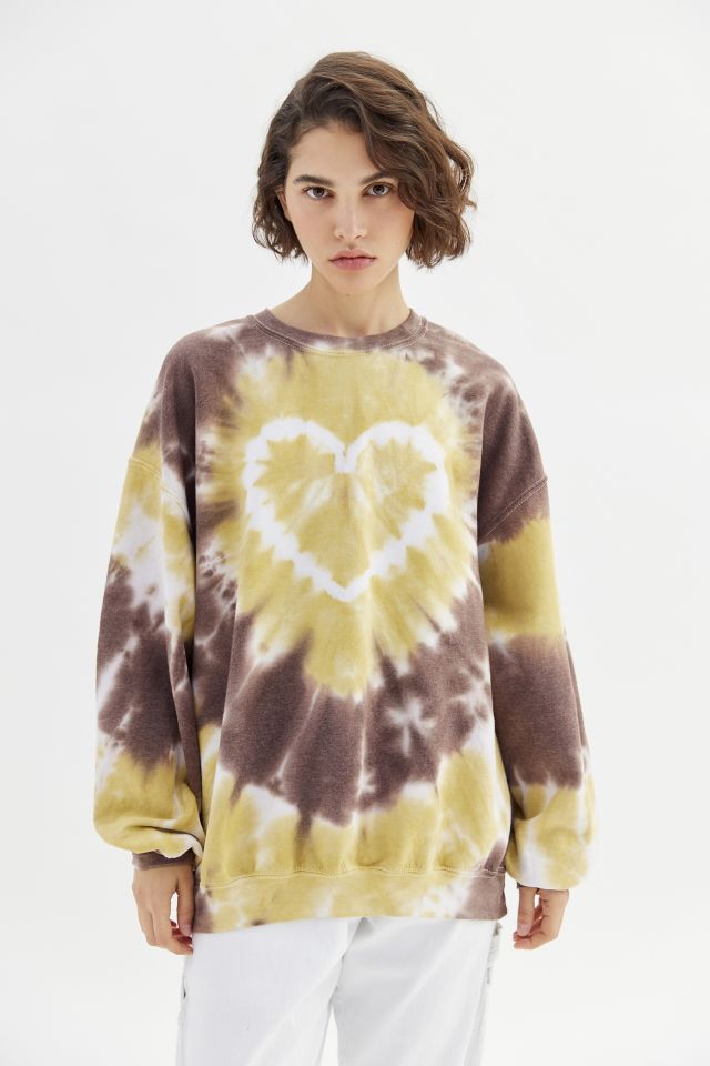 Urban Renewal Remade Heart Tie-Dye Crew Sweatshirt