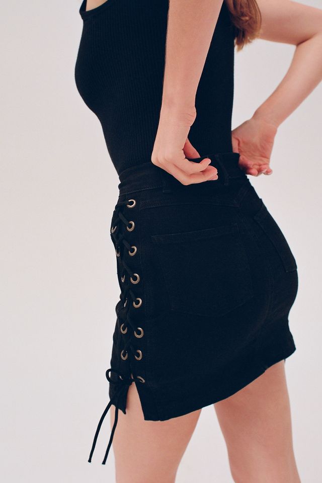 UO Denim Lace-Up Mini Skirt #4