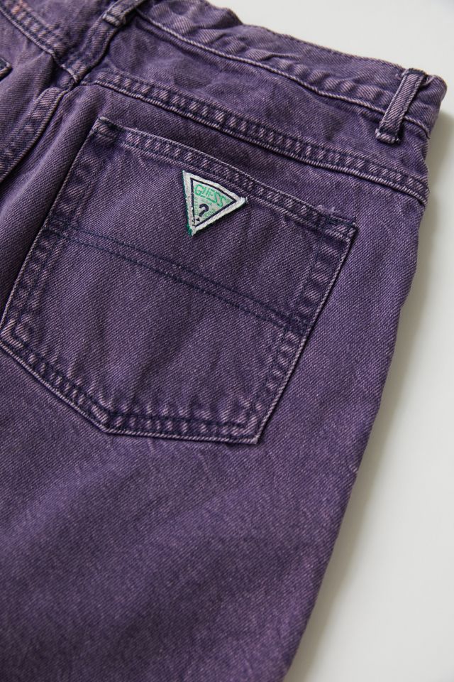 Vintage GUESS Purple Acid Wash Denim Short  #1