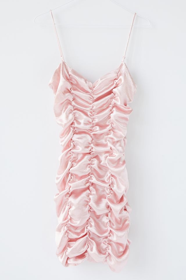 UO Iris Satin Ruched Mini Dress #2