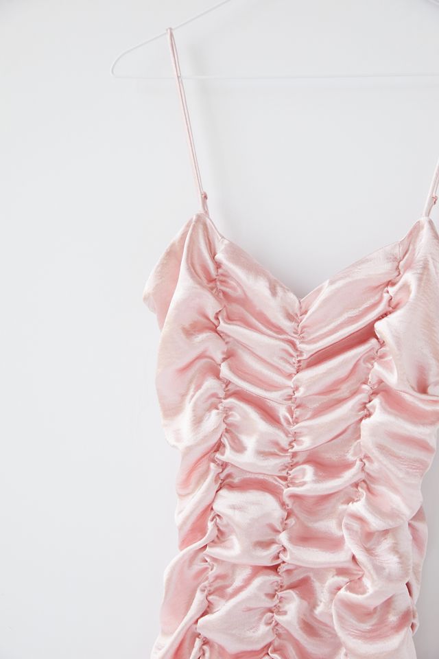 UO Iris Satin Ruched Mini Dress #4