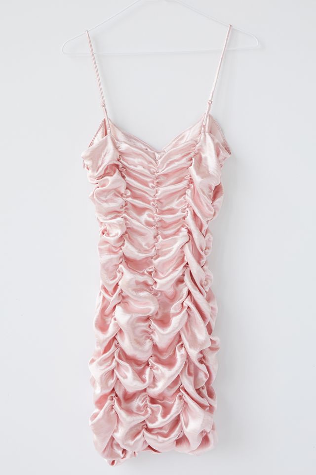 UO Iris Satin Ruched Mini Dress #5