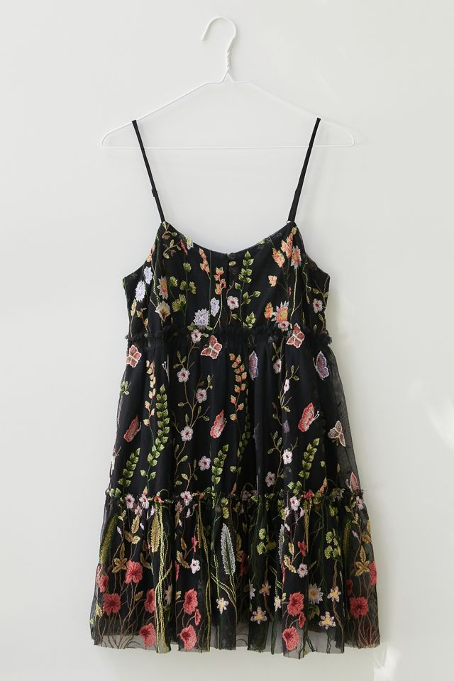 UO Rory Embellished Chiffon Mini Dress | Urban Outfitters