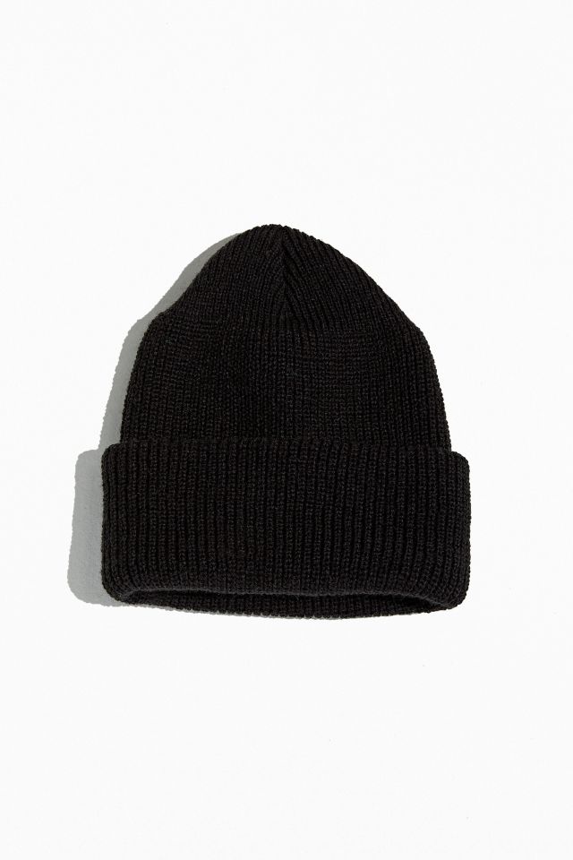 Short Roll Knit Block Beanie #1