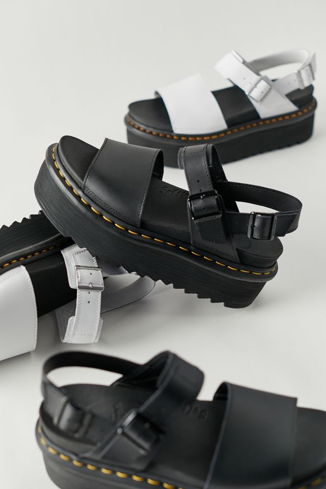 Black platform sandals dr martens hot sale