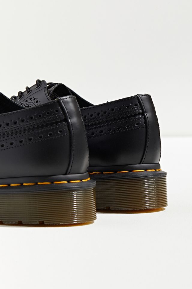 Dr. Martens 3989 Yellow Stitch Smooth Leather Shoe | Urban Outfitters