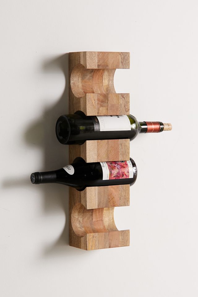 Mango Wood Wall Wine Rack Urban Outfitters