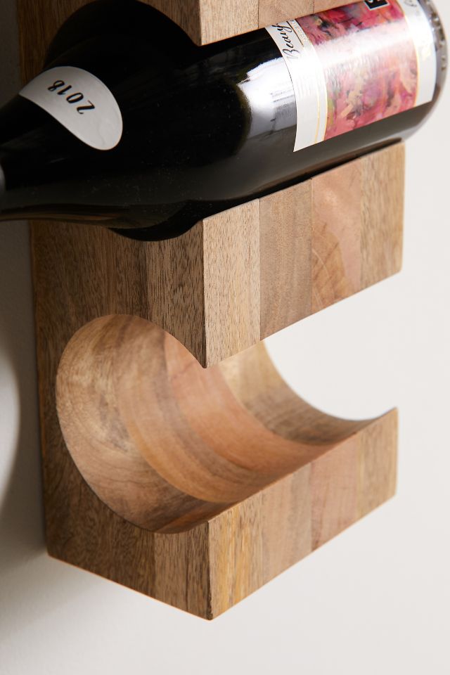 Mango Wood Wall Wine Rack