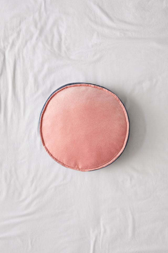Charlotte Colorblock Velvet Round Throw Pillow #1