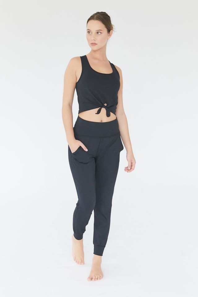 Beyond Yoga Heather Rib Waisted Midi Legging Black HR3243 - Free