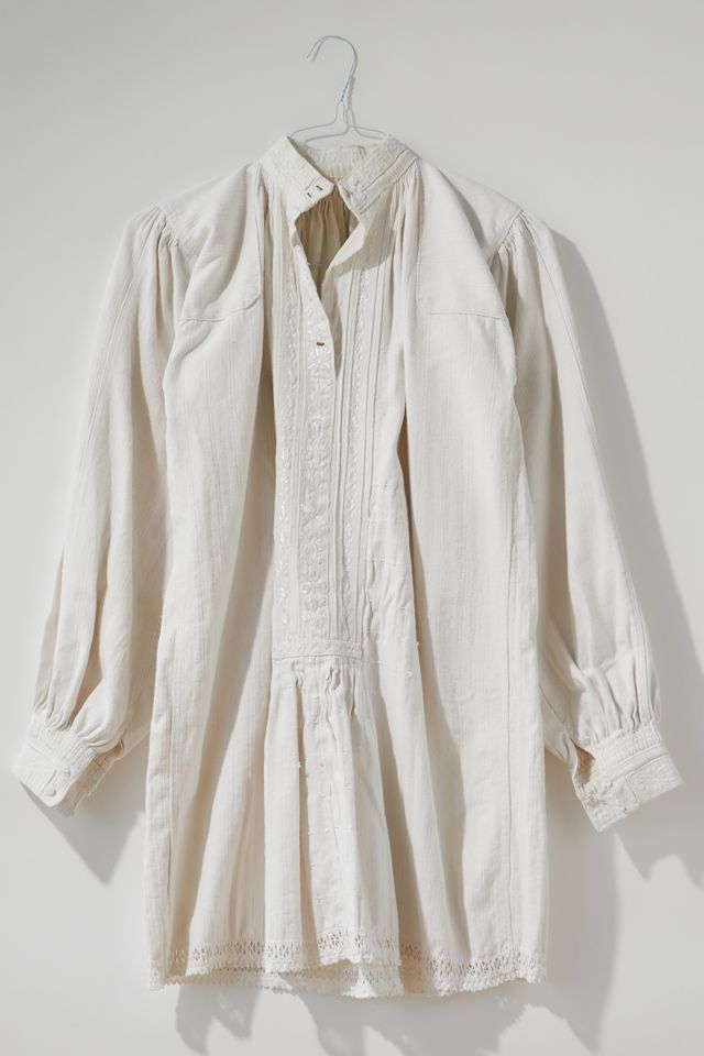 Vintage Embroidered Linen Dress