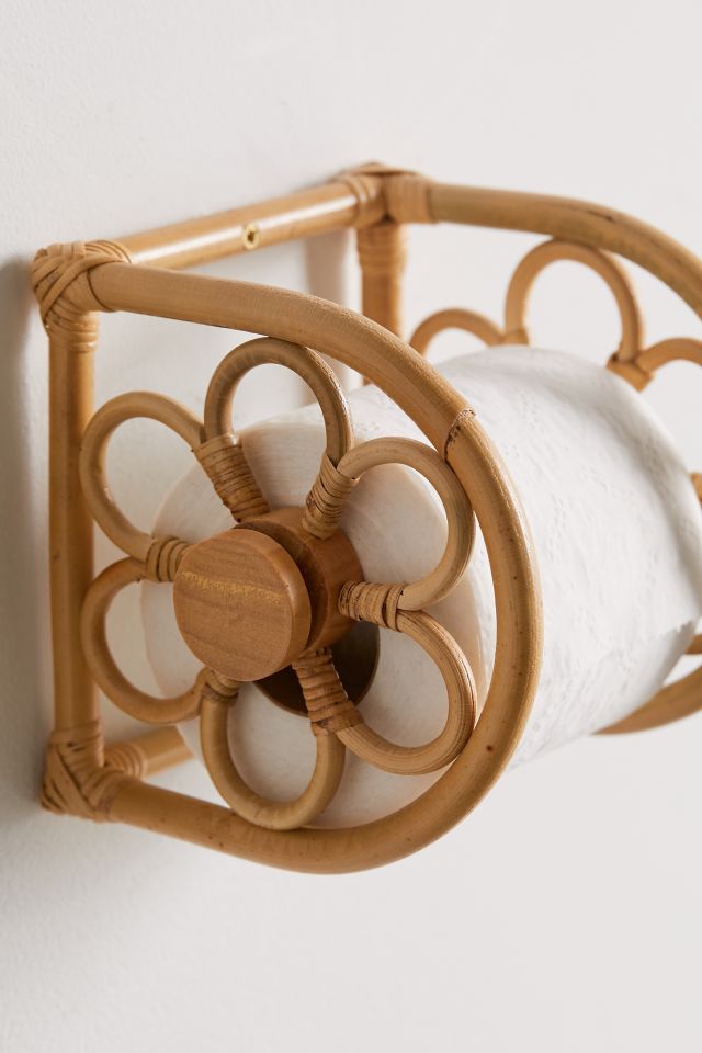 Daisy Rattan Toilet Paper Holder #2