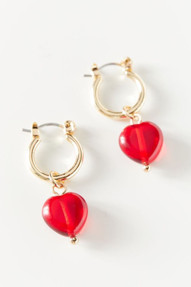 Heart Charm Hoop Earring  Urban Outfitters Taiwan - Clothing