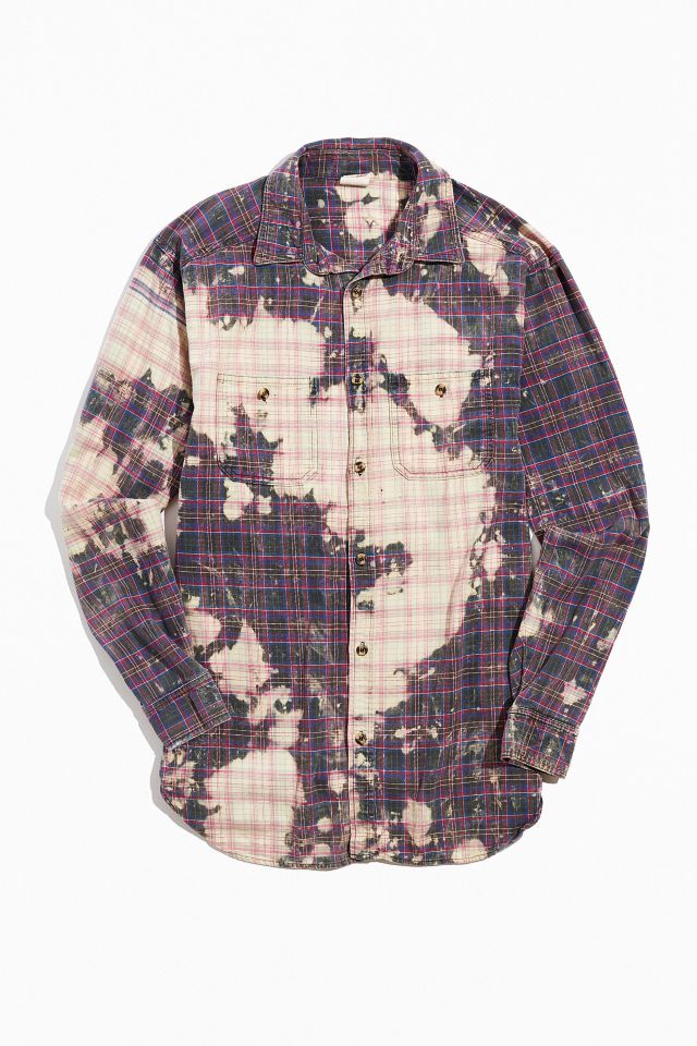 Chemise en flanelle recyclée Urban Renewal avec éclaboussures de javellisant #1