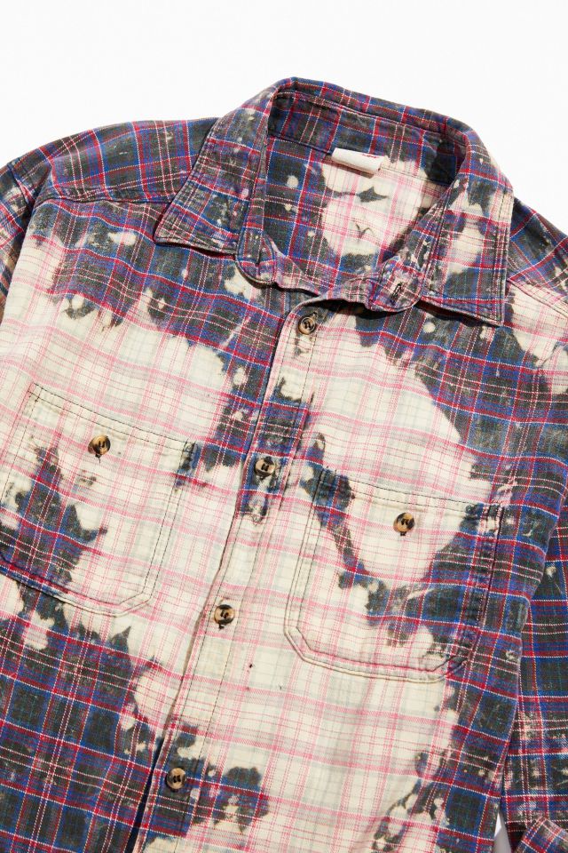 Chemise en flanelle recyclée Urban Renewal avec éclaboussures de javellisant #2