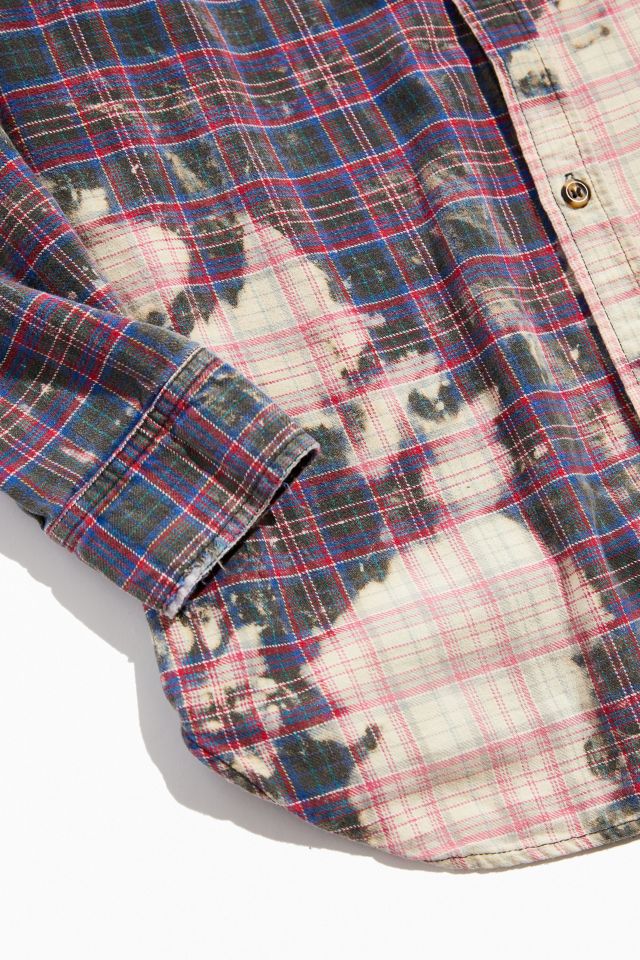 Chemise en flanelle recyclée Urban Renewal avec éclaboussures de javellisant #3