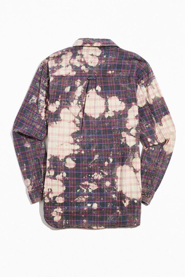 Chemise en flanelle recyclée Urban Renewal avec éclaboussures de javellisant #4
