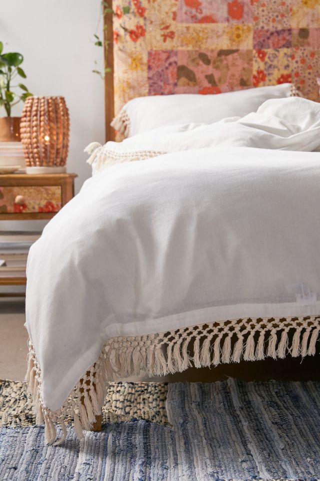 Palmer Linen Blend Tassel Duvet Cover #2