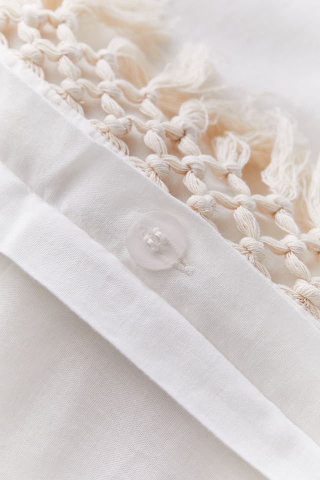Palmer Linen Blend Tassel Duvet Cover #5