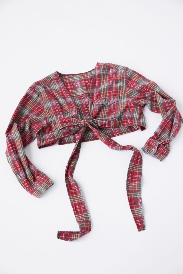 Urban Renewal Recycled Flannel Plunging Tie-Front Shirt #2