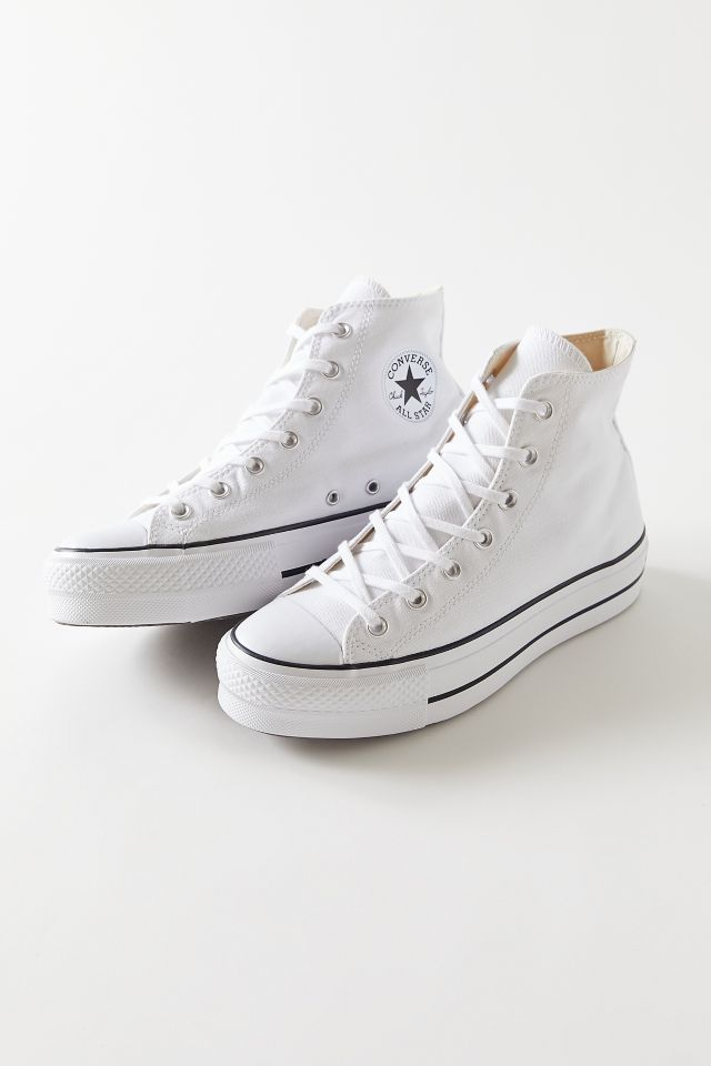 High top converse platform 2024 white