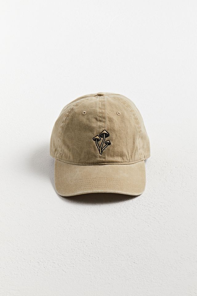 Mushroom Embroidered Washed Baseball Hat #1