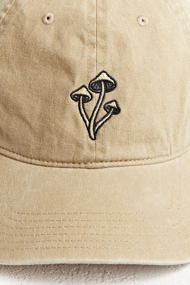 Mushroom Embroidered Washed Baseball Hat #2