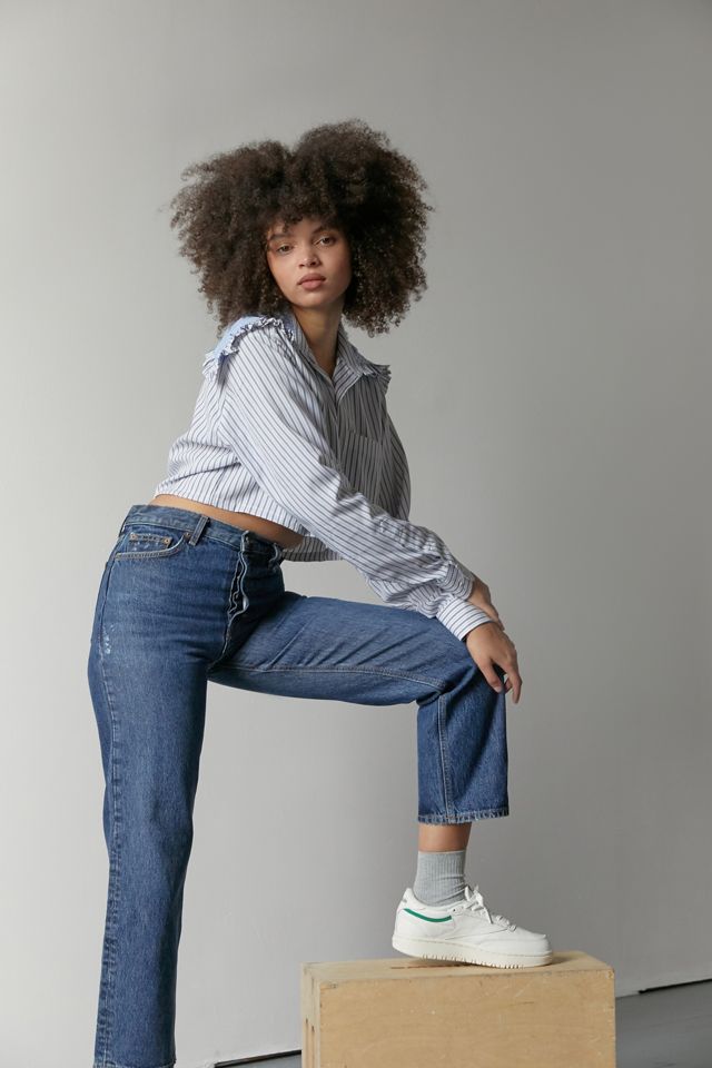 Urban Renewal Recycled Collared Cropped Shirt #3