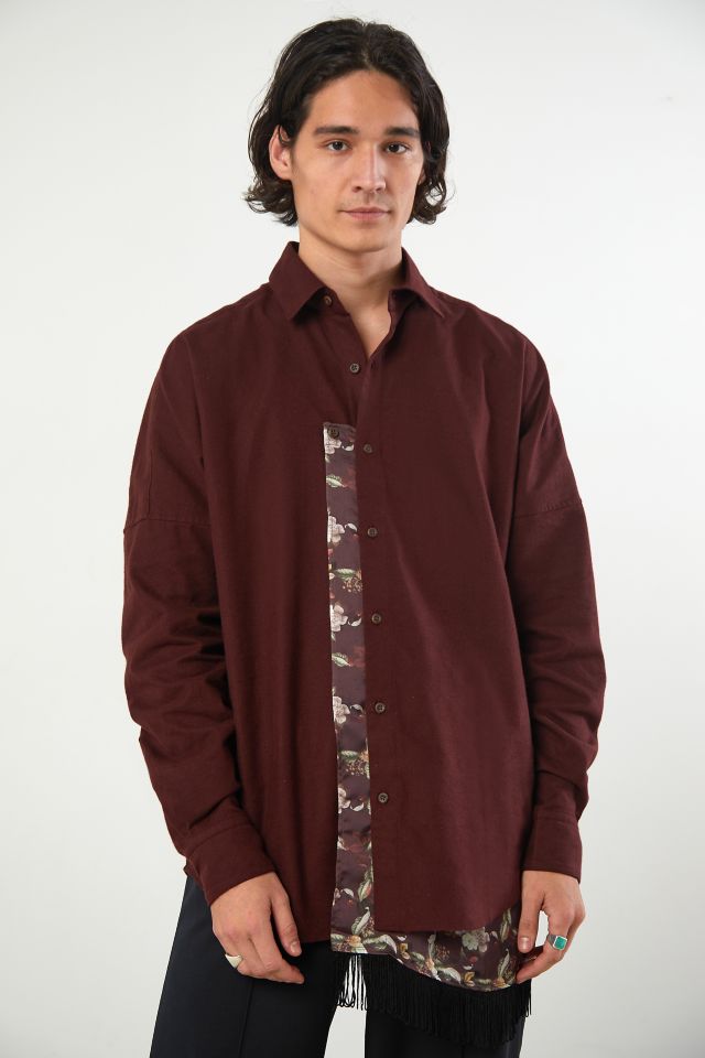 meagratia Scarf Flannel Button-Down Shirt