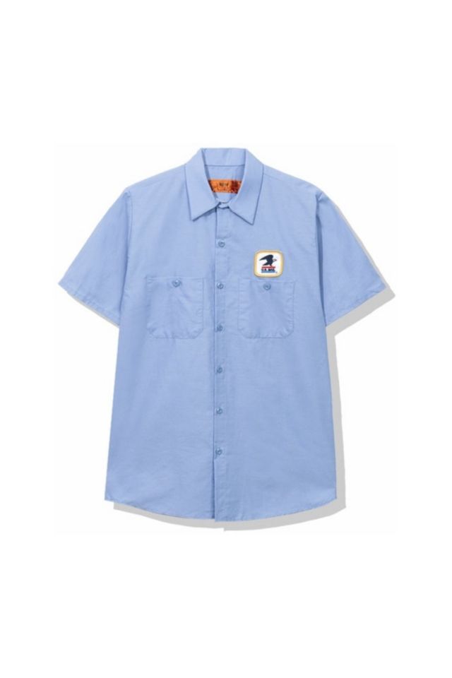 Anti Social Social Club X Usps Work Shirt Light Blue | Urban Outfitters
