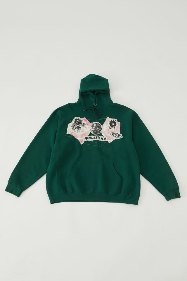 MINDBLOWN Repurposed Green Graphic Hoodie Sweatshirt | Urban Outfitters
