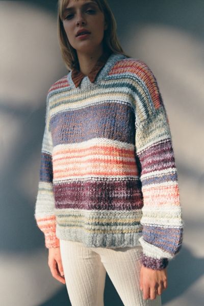 Striped cheap pullover sweater