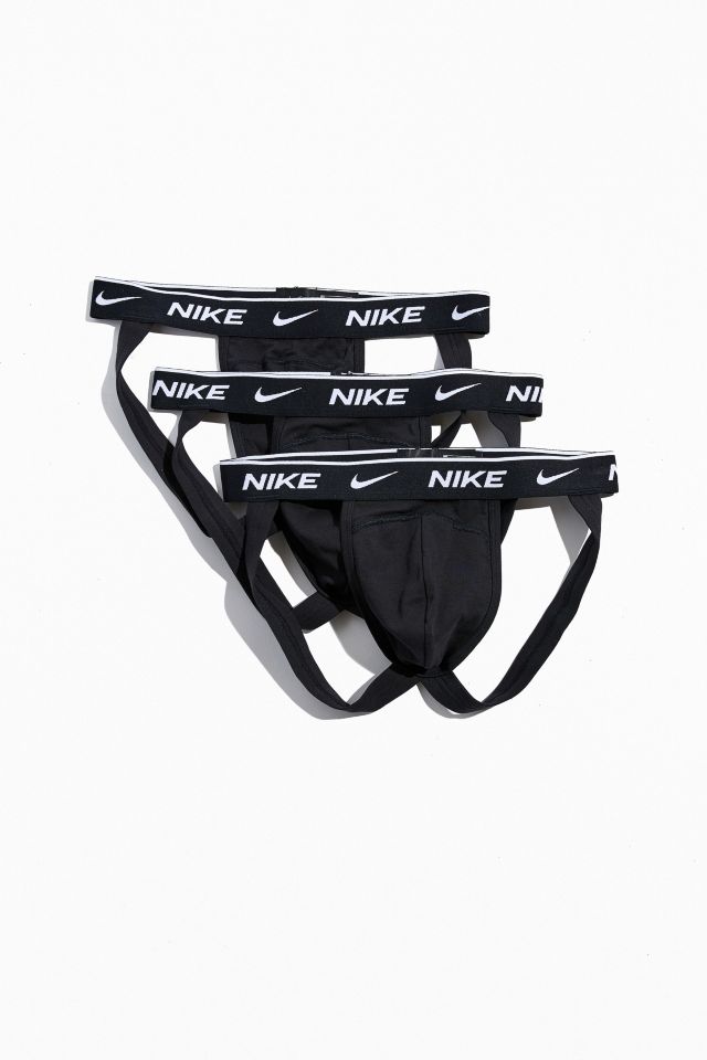 Nike Dri-Fit Cotton Stretch 3-Pack Jockstrap Underwear Briefs - Mens XL -  Black