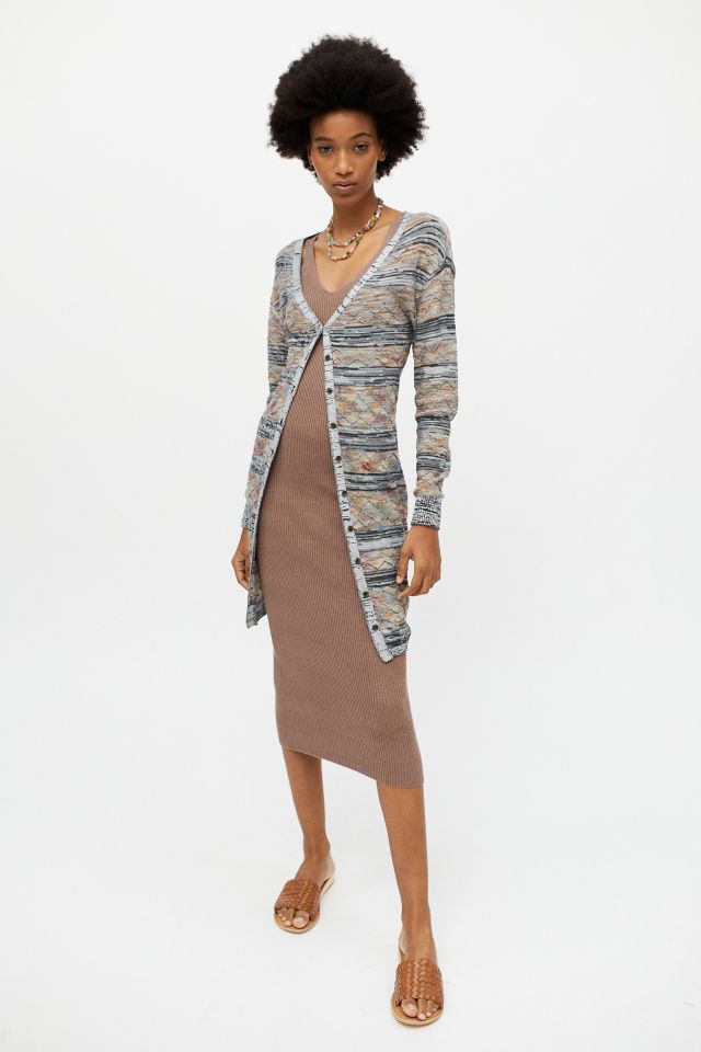 Robe mi-longue côtelée à encolure dégagée Dress Forum #3