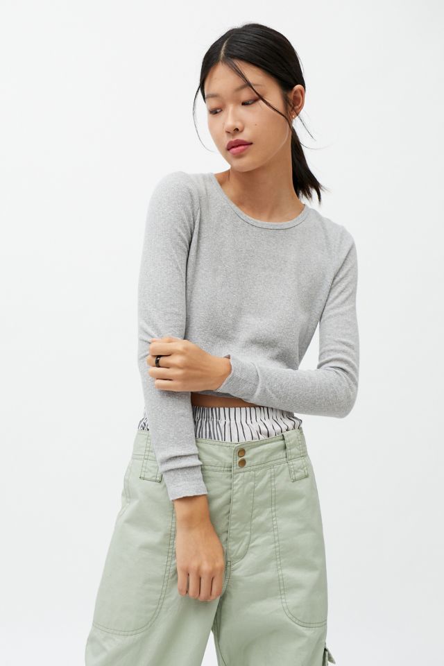 BDG Girlfriend Long Sleeve Cropped Top