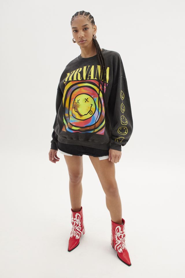 Nirvana Smile Overdyed Crew Neck Sweatshirt