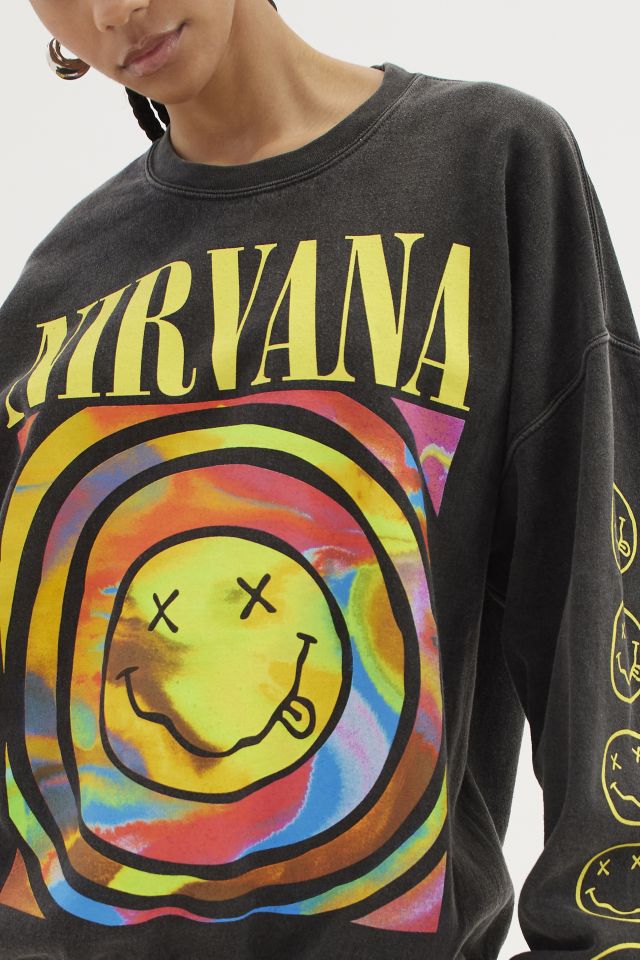 Nirvana Smile Overdyed Crew Neck Sweatshirt