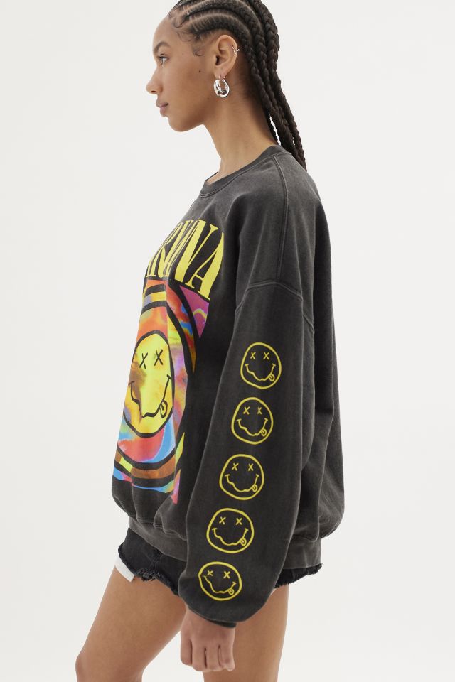 Nirvana Smile Overdyed Crew Neck Sweatshirt