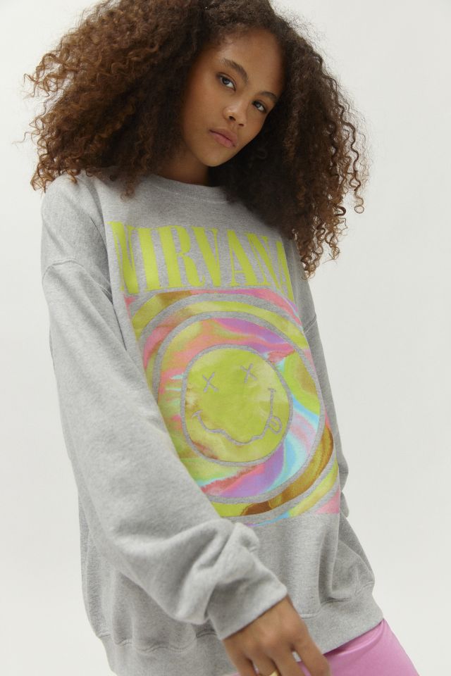 Nirvana Smile Overdyed Crew Neck Sweatshirt