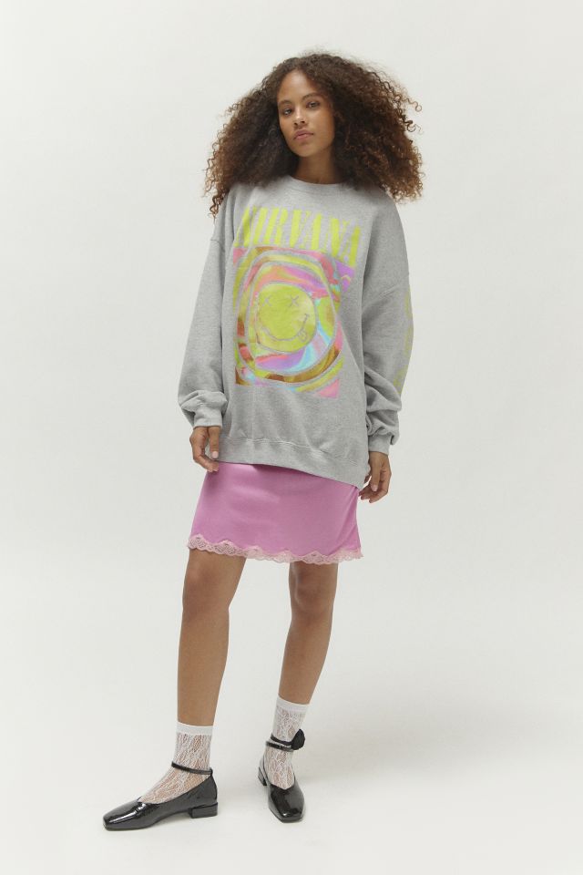 Nirvana Smile Overdyed Crew Neck Sweatshirt #1