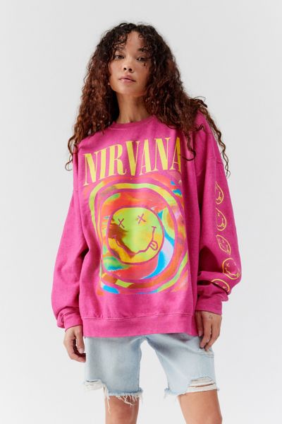 Nirvana Smile Overdyed Sweatshirt | Urban Outfitters