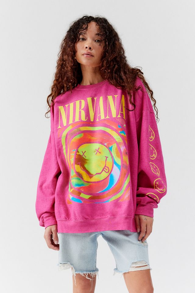 Nirvana Smile Overdyed Sweatshirt - Urban Outfitters