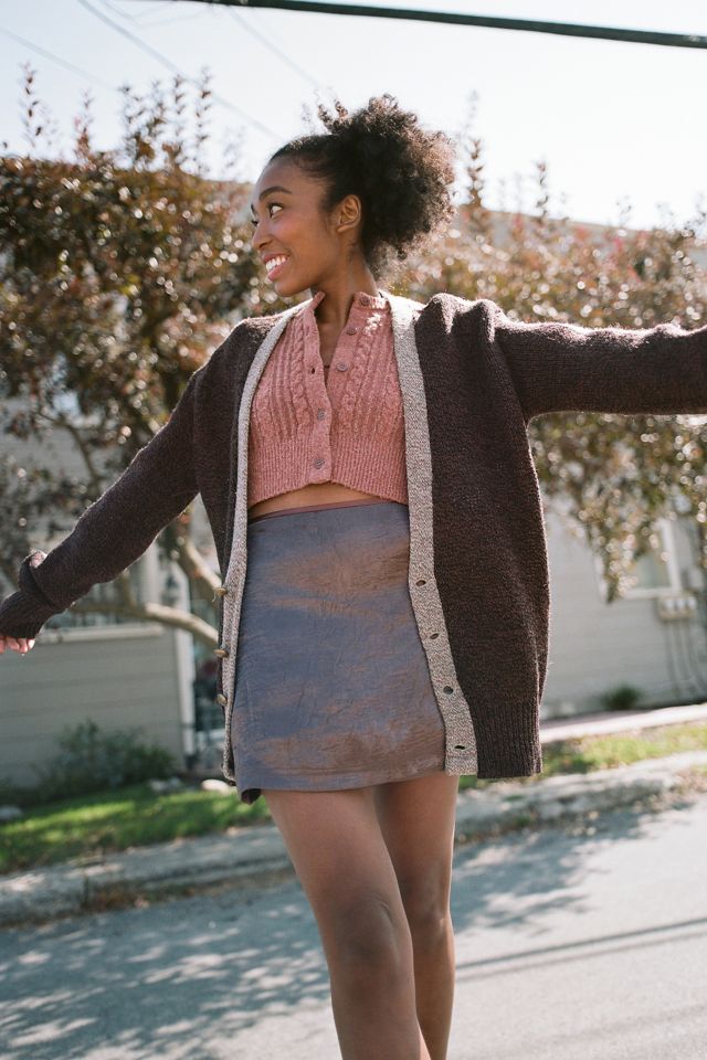 UO Paris Satin Wrap Mini Skirt #1