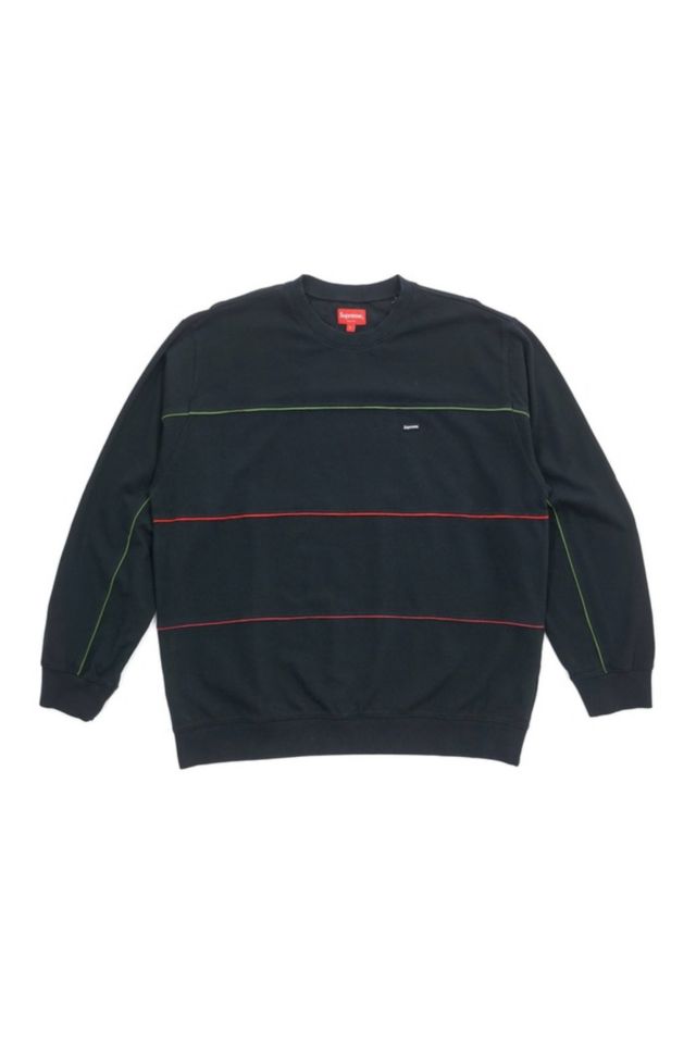 Supreme 17aw Multicolor Piping PIQUE CREWNECK Long Sleeve Ron T