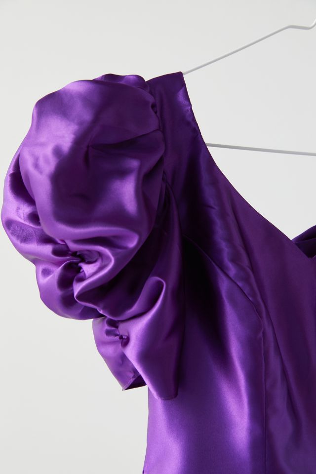 For Good Luck Purple Puff Sleeve Prom Top #1