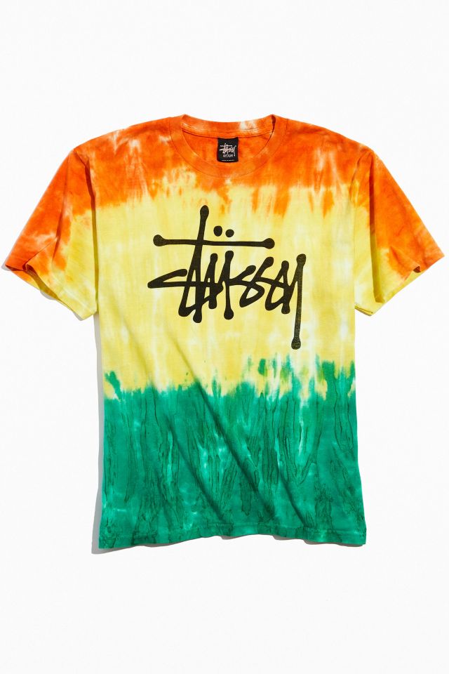 Orange and Green Tie-dye T-shirt